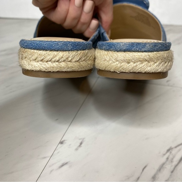 Vince Camuto Jinannie Stonewash Denim Square Toe Espadrille Mule 7 1/2 M - Picture 4 of 13